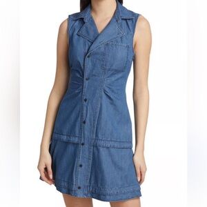 Derek Lam 10 Crosby Womens  Satina Mini Dress, Blue